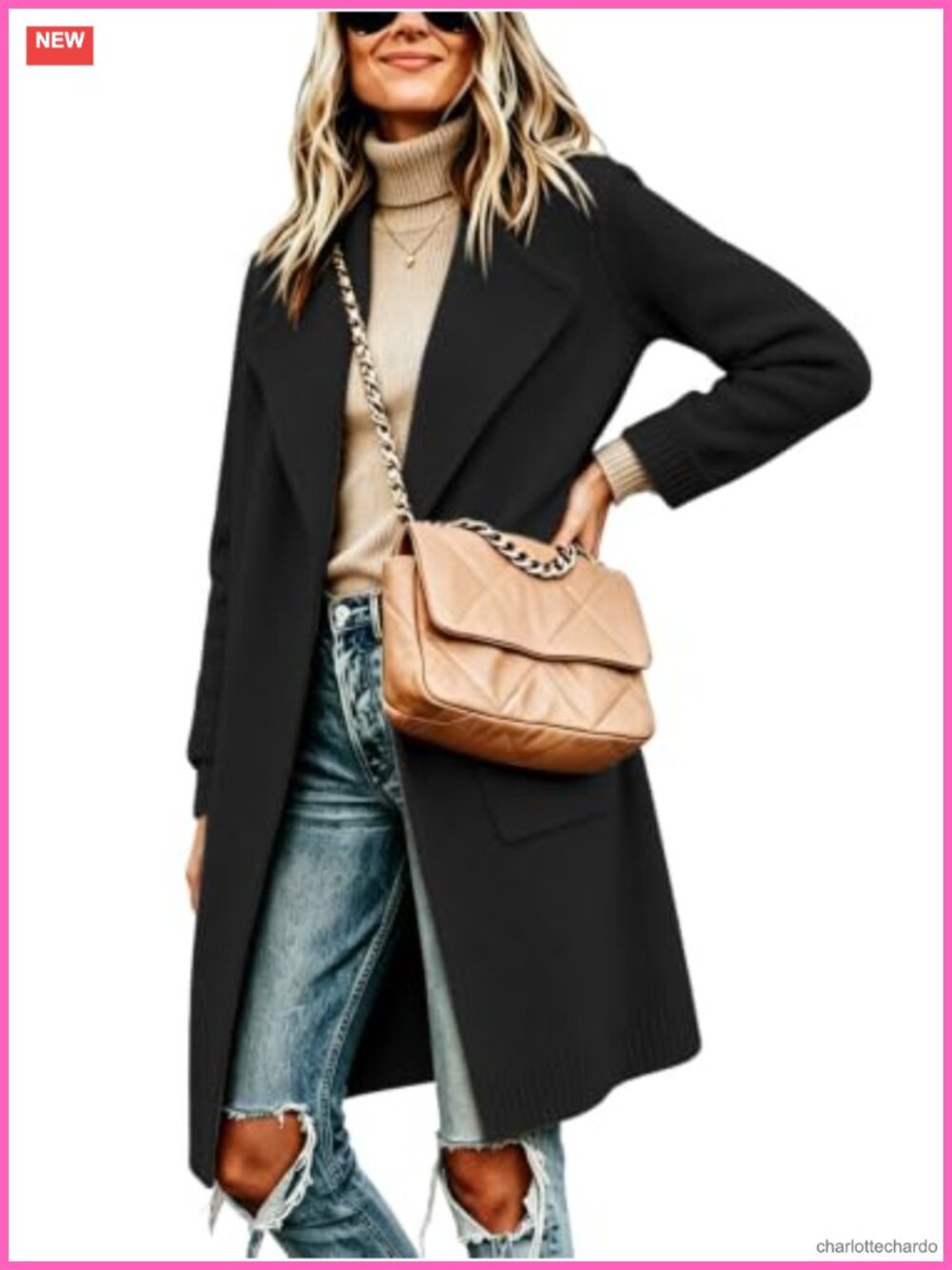 Women's Long Cardigan Sweater Coats Cozy Knit Blazer Collar Fall Winter Trench